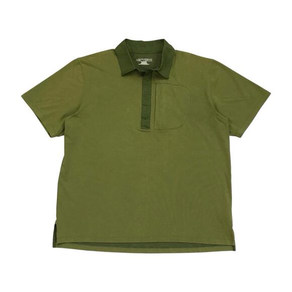 Arc’teryx A2B Polo Shirt Mens XL Green Short Sleeve Technical Casual Hiking - Picture 1 of 2